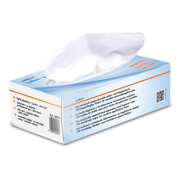 Labor- und Hygienetücher, weiß, 2-lagig | 150 Tücher